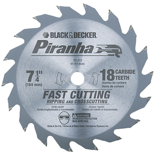 Black & Decker 77-717 "Piranha" Circular Saw Blade 7-14" With 18T