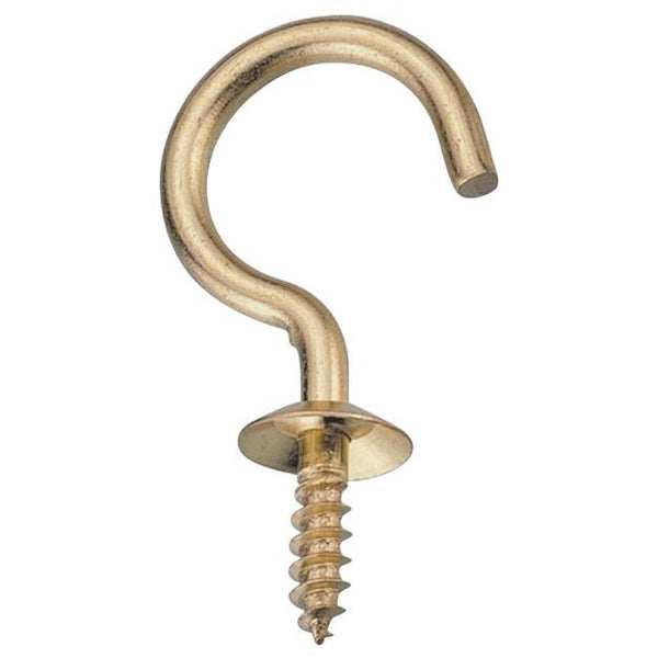 Mintcraft LR383 Solid Brass Cup Hook, 3/4"