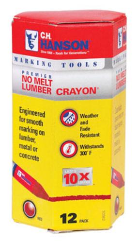 CH Hanson 10382 Lumber Crayon 1/2"X4.5" Red