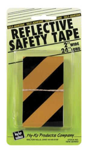 Hy-Ko TAPE-1 Reflective Safety Tape Yellow & Black 2" x 24"