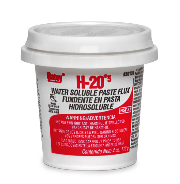 Oatey H-20-5 Lead-Free Low-Odor Water Soluble Paste Flux, 4 Oz, Off-White