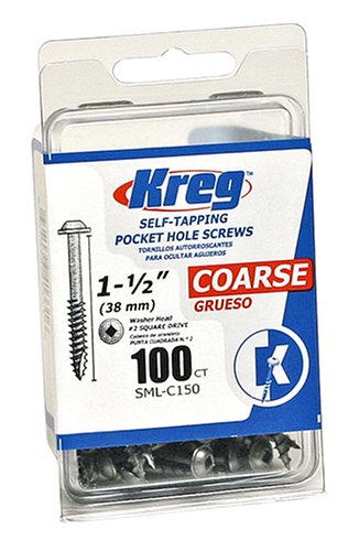 Kreg SML-C150-100 Coarse Pocket Hole Screw, #8 x 1-1/2", 100 Ct