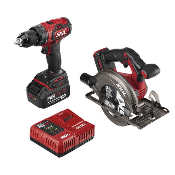 Skil CB7475-1A PWRCore 20 Brushless Drill Driver And Circular Saw Kit, 20 V