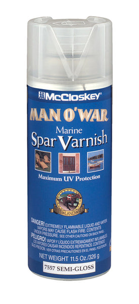 Valspar 80-7557-76 "Man-O-War" Spar Varnish Spray, 11.5 Oz, Semi-Gloss