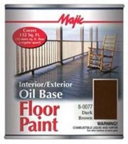 Majic 8-0077-2 Interior/Exterior Oil Base Floor Paint, 1 Quart, Dark Brown