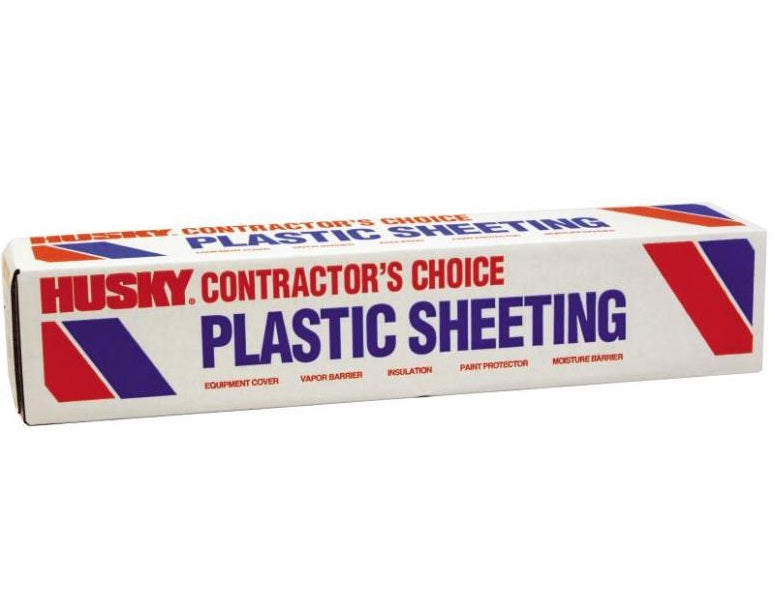 Husky RE-620C Contractor&#039;s Choice Clear Plastic Sheeting, 20&#039; x 100&#039;, Clear
