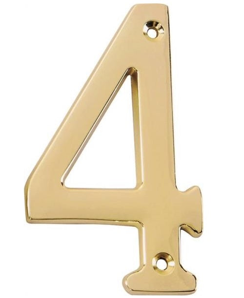 Prosource N-Z044PB3L-PS House Number-4, Satin Brass