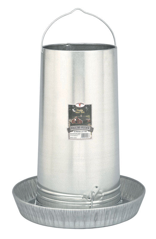 Little Giant 914273 Heavy Gauge Poultry Feeder, Galvanized, 40 Lb