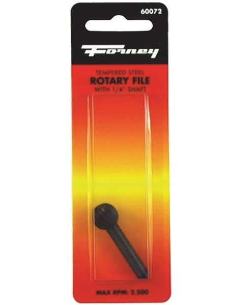 Forney 60072 Ball Shaped Rotary File, 1/2" x 1/4"