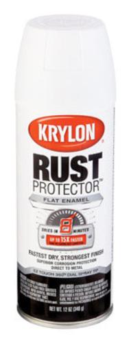 Krylon 69034 Rust Protector Spray Paint, 12 Oz, Flat white