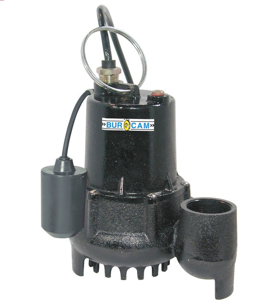 Bur Cam 300608 Heavy Duty Cast Iron Submersible Sump Pump, 1/3 HP
