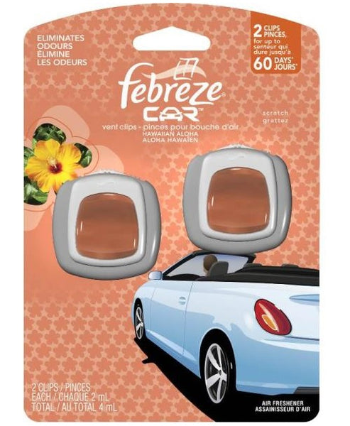 Febreze 94734 Car Vent Clip Air Freshener, Hawaiian Aloha