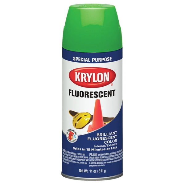 Krylon K03106888 Fluorescent Spray Paint, Green, 11 Oz