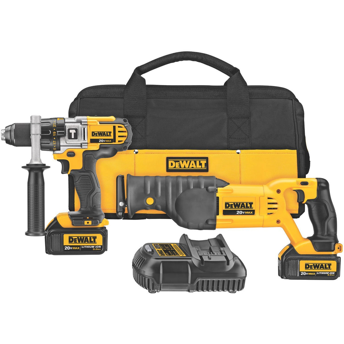 Dewalt DCK292L2 Lithium Ion Hammerdrill / Recip Saw Combo Kit, 20V