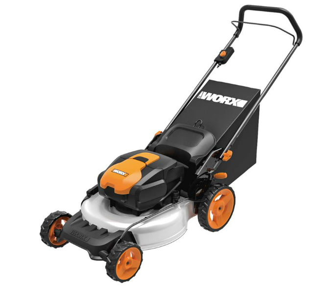 Worx WG772 Lithium-Ion 3-in-1 Cordless Mower with IntelliCut, 56 Volts, 19"