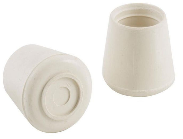 Shepherd Hardware 9223 Rubber Leg Tips, 1-1/4", Off White