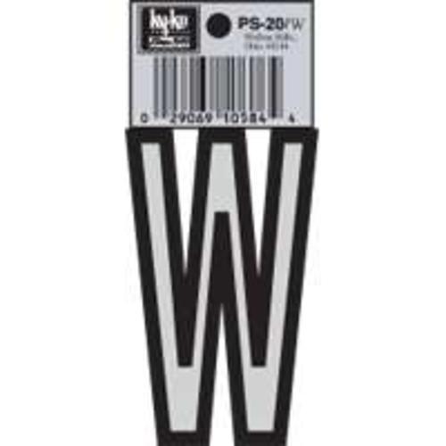 Hy-Ko PS-20/W Vinyl lettering Reflective House Letter W , Size 3-1/4"