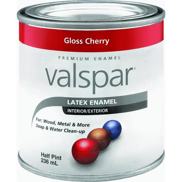 Valspar 410.0065014.003 Interior/Exterior Acrylic Latex Enamel, 1/2 Pint, Gloss, Cherry