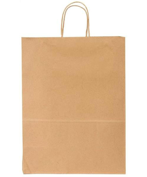 R3 87124 Flat Bottom Shopping Bag, Paper, Brown, 10" X 5" X 13"