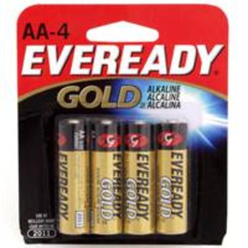 Eveready Gold A91BP-4 Alkaline Batteries, 1.5 Volt, AA