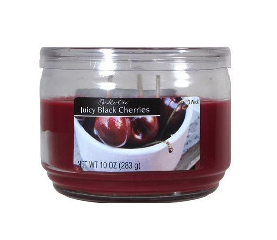 Candle Lite 1879565 Juicy Black Cherries Jar Candle, 10 Oz