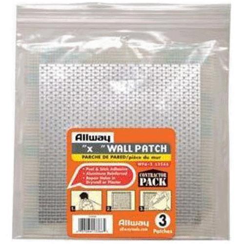 Allway WP4-3 Drywall Patch, 4"x4", Pkg/3