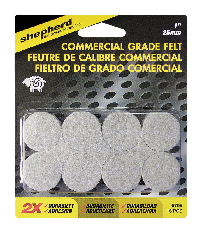 Shepherd Hardware 6706 Chair Glide, Felt, 1", 16 Count