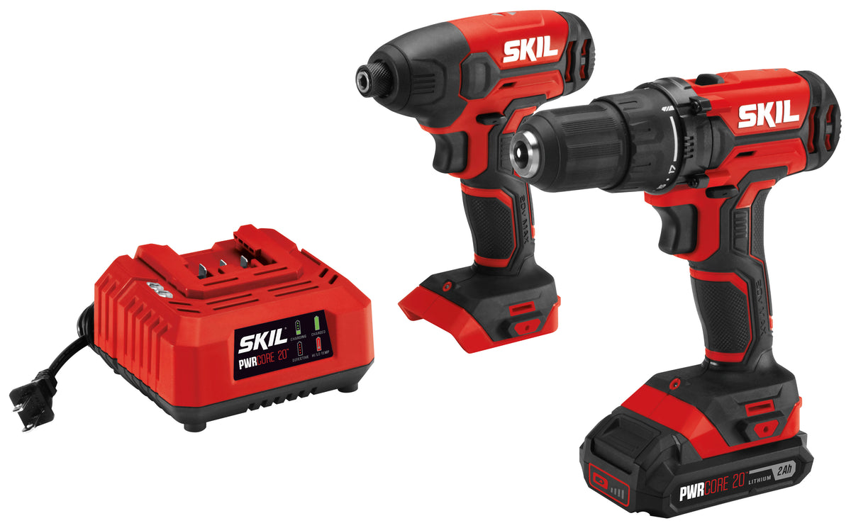 Skil CB739001 Cordless Drill Driver and Impact Driver Kit, 20V