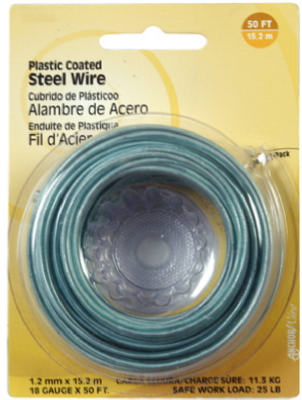 Hillman Fasteners 123115 Plastic Coated Wire, 18 Gauge 50'
