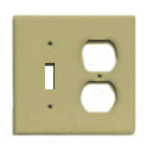 Cooper Wiring  2138A-BOX Combo Wall Plate  2g, Almond