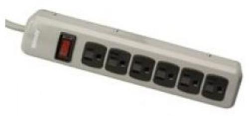 Woods 041550 Metal Power Strip, 6 Outlet, Gray