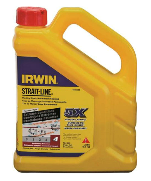Irwin 4935522 Permanent Marking Chalk Refill, 2 Lb, Crimson Red