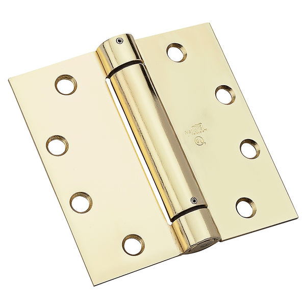 National Hardware N236-154 2060R Spring Hinge, 4-1/2", Bright Brass
