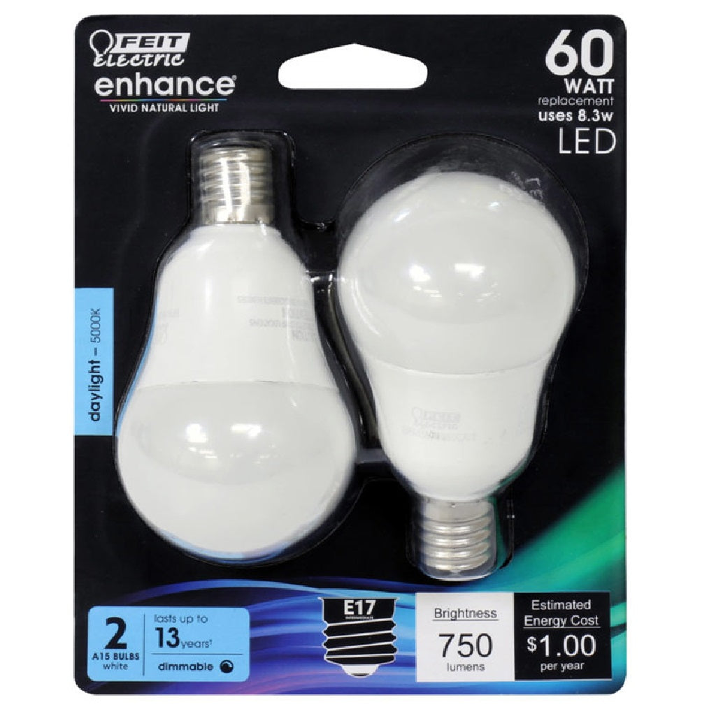 Feit Electric BPA1560N/950CA2 Enhance Dimmable A15 LED Bulb, 8.3 W