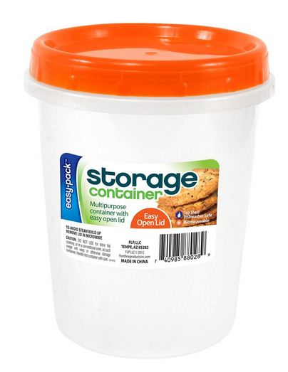 Easy Pack 8028 Tall Round Food Container, 1.6 Liter, Plastic