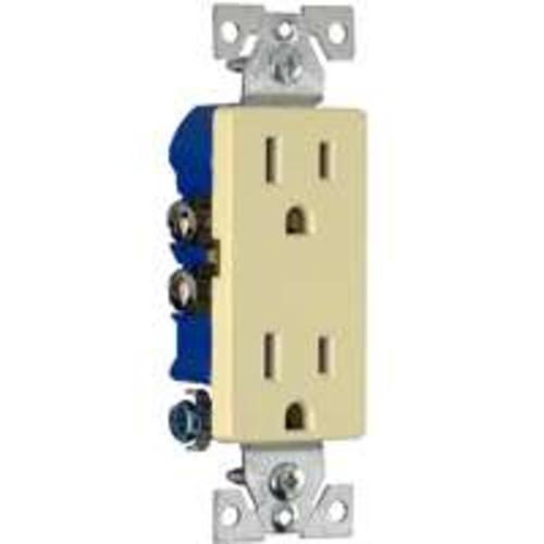 Cooper Wiring 1107V Ivory Decorator Duplex Receptacles, 10 pk
