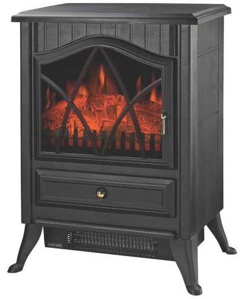 PowerZone ND-18D2S Electric Fireplace Stove/Heater with Thermostat, 750/1500W