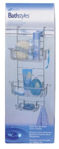 Over-the-shower Rust Resistant Hanging Shower Caddy in Satin Chrome