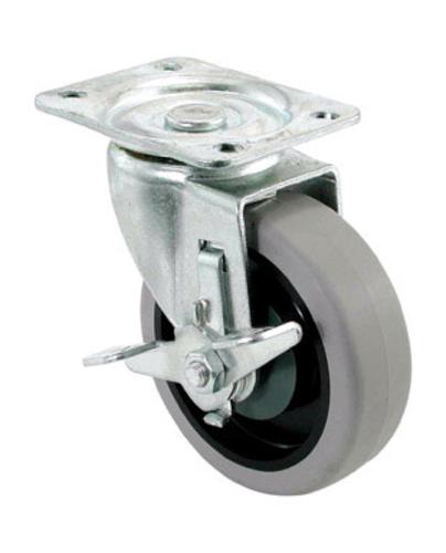 Shepherd Hardware 9736 Swivel Plate Thermoplastic Center Caster With Brake - Gray