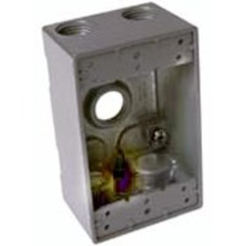 Bell 5331-0 1 Gang Outlet Weatherproof Box, Aluminum, Gray, 3/4"