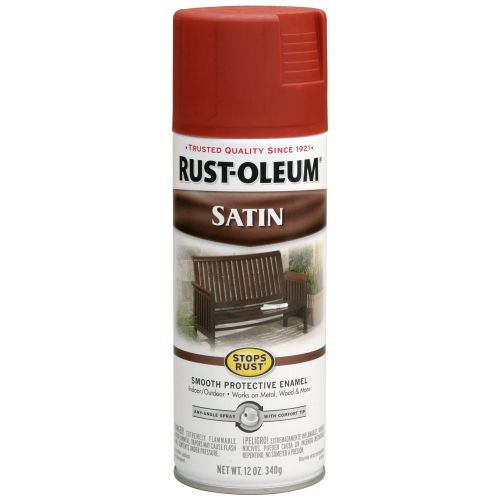 Stops Rust 7767-830 Satin Protective Enamel Spray Paint 12 Oz, Redwood