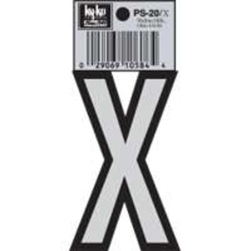 Hy-Ko PS-20/X Vinyl lettering Reflective House Letter X, Size 3-1/4"