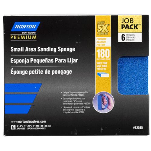 Norton 07660782085 5X Small Area Sanding Sponge Very Fine, 180 Grit
