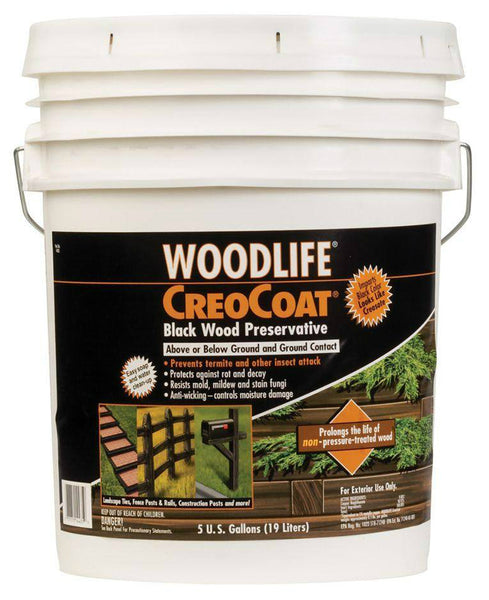 Rust-Oleum 14435A CreoCoat Black Below Ground Wood Preservative, 5 Gallon