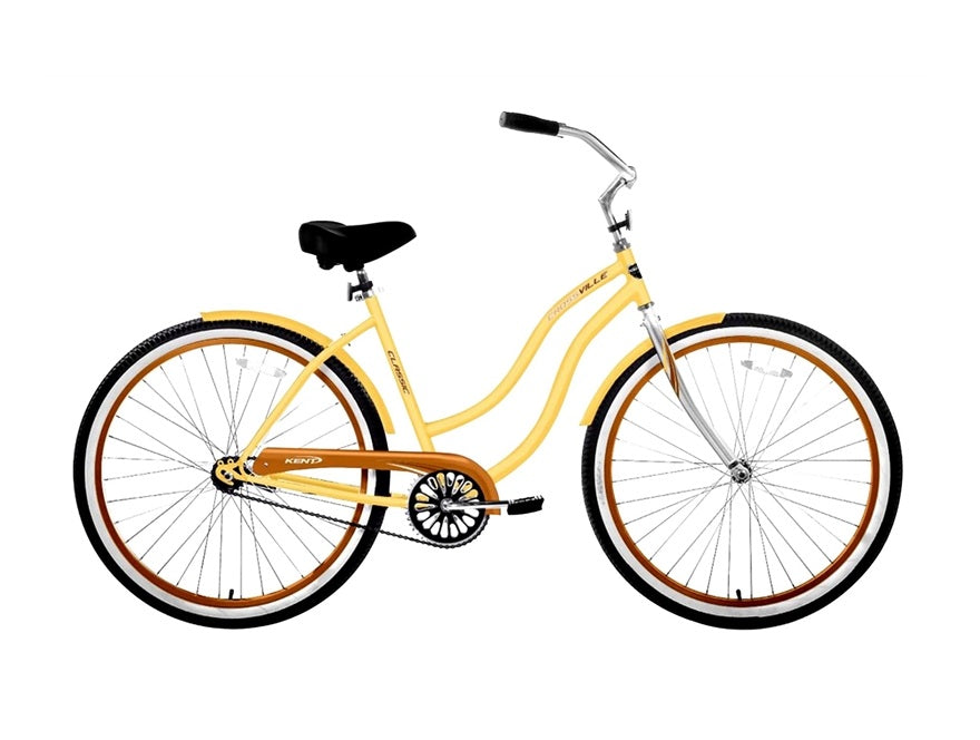 Kent 82661 Ladies Cruiser Bike, Steel, Yellow, 26"