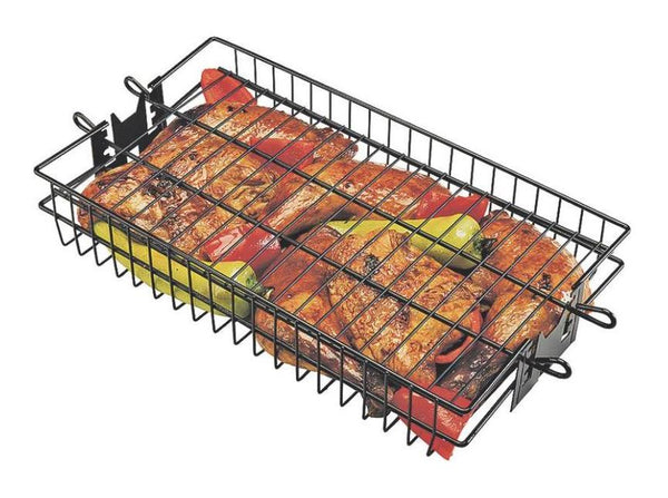 GrillPro 24785 Flat Non-Stick Spit Basket, 16 inch x 7-1/2 inch x 2 inch