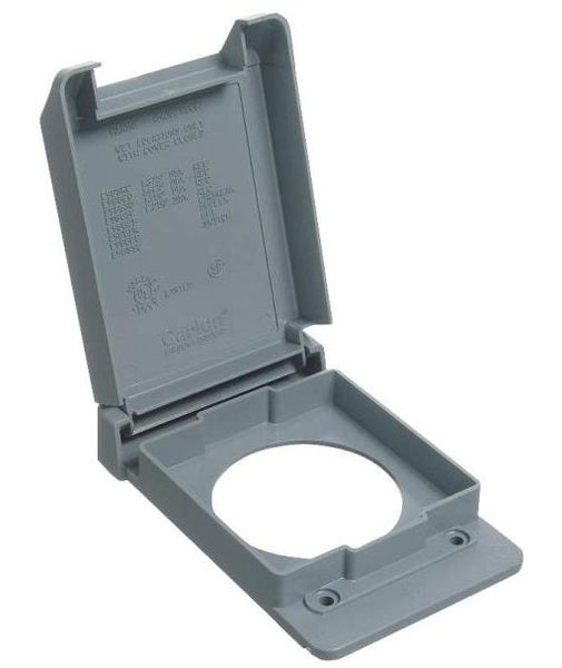 Carlon E98G5FN-CAR Weatherproof Single Receptacle Cover, Gray