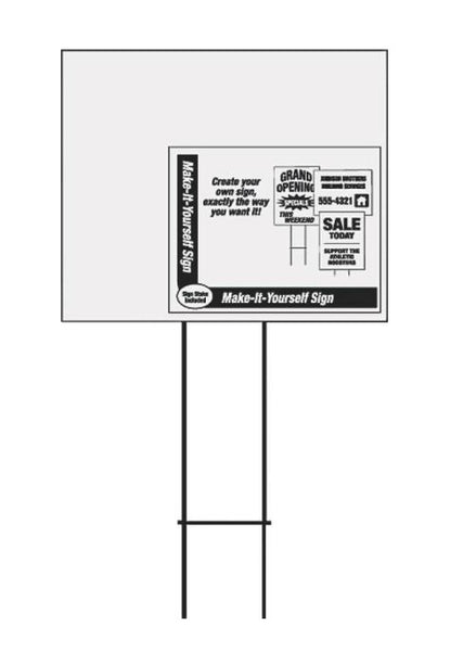 Hy-Ko LBL-7 Blank Corrugated Lawn Sign, Plastic, 20" x 24"