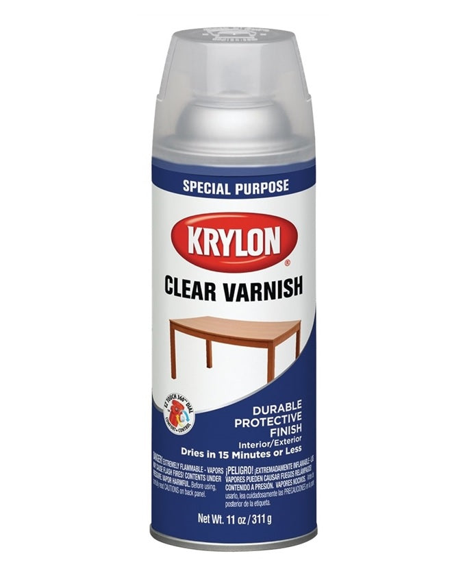 Krylon K07001 High Gloss Clear Varnish Spray, 11 Oz