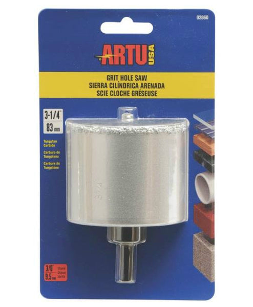 Artu USA 02860 Grit Hole Saw, 3-1/4" Dia.
